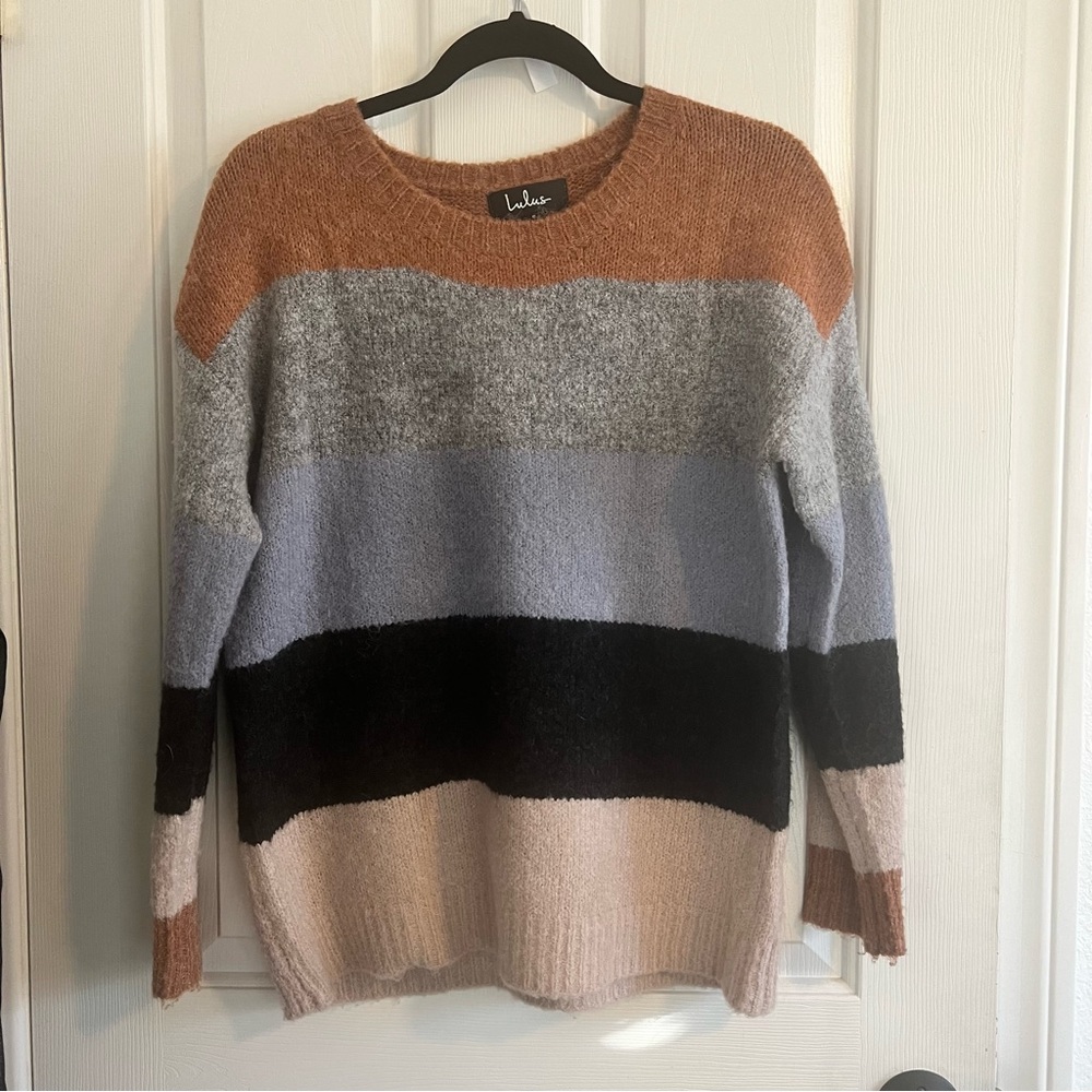 Lulu’s Unconditional Multi Striped Knit Sweater - image 2